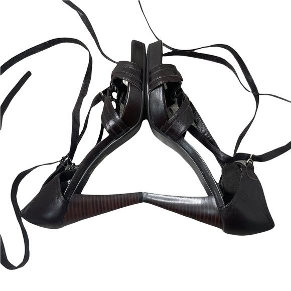 Rudsak Brown Leather Strappy Lace Heels Size 38 Pre-Owned - Picture 4 of 8